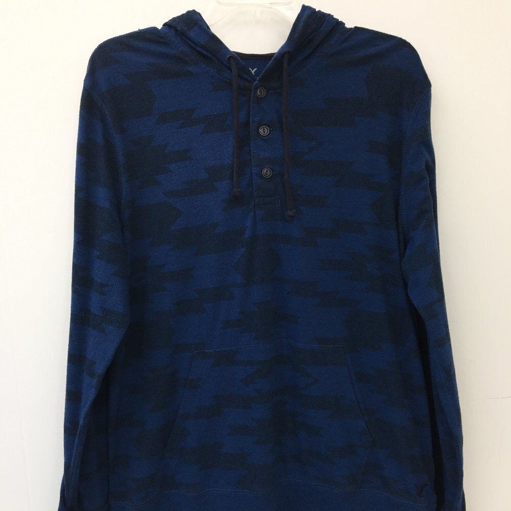 American Eagle Outfitters Long Sleeve Hooded Classic Fit Henley Shirt Size L